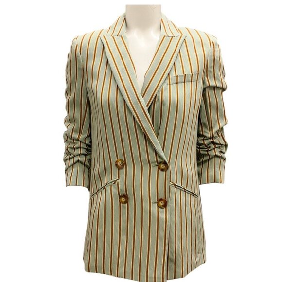 Veronica Beard Sea foam Multi Kiernan Striped Dickey Jacket - Picture 1 of 3